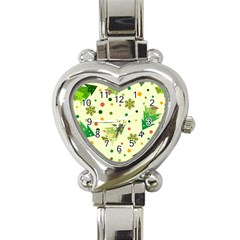 Christmas Pattern Background Seamless Heart Italian Charm Watch