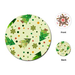 Christmas Pattern Background Seamless Playing Cards Single Design (Round)