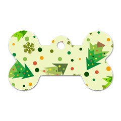 Christmas Pattern Background Seamless Dog Tag Bone (One Side)