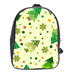 Christmas Pattern Background Seamless School Bag (large)