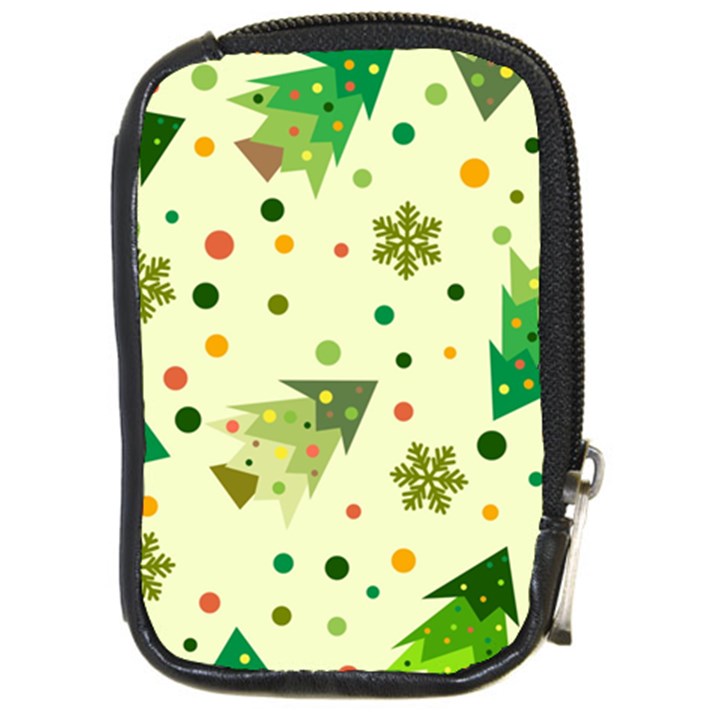 Christmas Pattern Background Seamless Compact Camera Leather Case