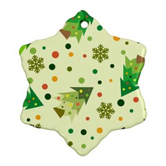 Christmas Pattern Background Seamless Snowflake Ornament (Two Sides)