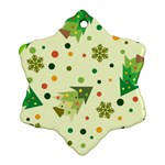 Christmas Pattern Background Seamless Snowflake Ornament (Two Sides) Back