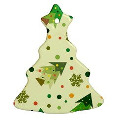 Christmas Pattern Background Seamless Christmas Tree Ornament (Two Sides)