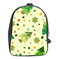 Christmas Pattern Background Seamless School Bag (XL)