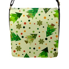 Christmas Pattern Background Seamless Flap Closure Messenger Bag (L)