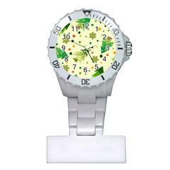 Christmas Pattern Background Seamless Plastic Nurses Watch