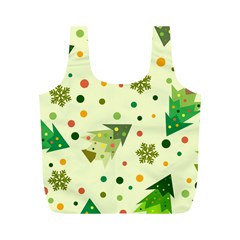 Christmas Pattern Background Seamless Full Print Recycle Bag (M)