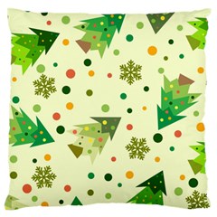 Christmas Pattern Background Seamless Large Premium Plush Fleece Cushion Case (Two Sides)