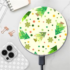 Christmas Pattern Background Seamless Wireless Fast Charger(white) by kyorashop23