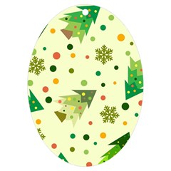 Christmas Pattern Background Seamless UV Print Acrylic Ornament Oval