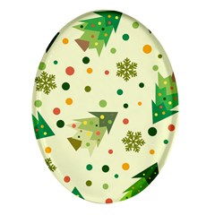 Christmas Pattern Background Seamless Oval Glass Fridge Magnet (4 Pack) by kyorashop23