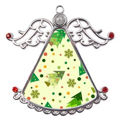 Christmas Pattern Background Seamless Metal Angel with Crystal Ornament