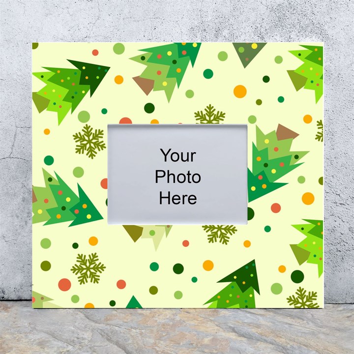 Christmas Pattern Background Seamless White Wall Photo Frame 5  x 7 