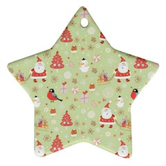 Christmas Pattern, Christmas Tree, Santa Star Ornament (two Sides)