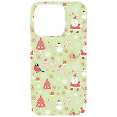 Christmas Pattern, Christmas Tree, Santa Iphone 15 Pro Black Uv Print Pc Hardshell Case