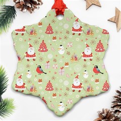 Christmas Pattern, Christmas Tree, Santa Snowflake Ornament (two Sides)