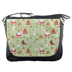 Christmas Pattern, Christmas Tree, Santa Messenger Bag