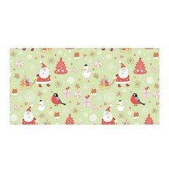 Christmas Pattern, Christmas Tree, Santa Satin Wrap 35  X 70  by kyorashop23