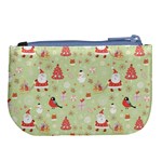 Christmas Pattern, Christmas Tree, Santa Large Coin Purse Back