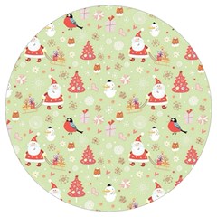 Christmas Pattern, Christmas Tree, Santa Round Trivet by kyorashop23