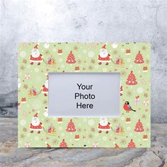 Christmas Pattern, Christmas Tree, Santa White Tabletop Photo Frame 4 x6  by kyorashop23