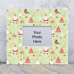 Christmas Pattern, Christmas Tree, Santa White Wall Photo Frame 5  X 7  by kyorashop23