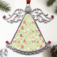 Christmas Pattern, Christmas Tree, Santa Metal Angel With Crystal Ornament by kyorashop23