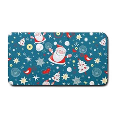 Christmas Pattern, Pattern, Christmas, Santa, Blue Medium Bar Mat by kyorashop23