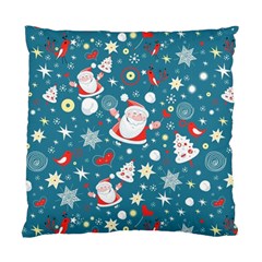 Christmas Pattern, Pattern, Christmas, Santa, Blue Standard Cushion Case (one Side) by kyorashop23