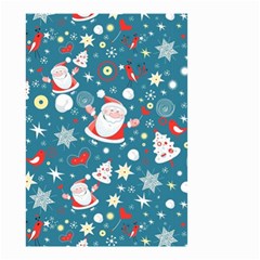 Christmas Pattern, Pattern, Christmas, Santa, Blue Small Garden Flag (Two Sides)