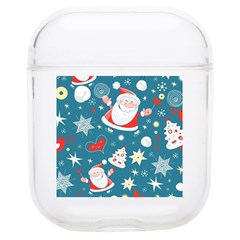 Christmas Pattern, Pattern, Christmas, Santa, Blue Soft Tpu Airpods 1/2 Case by kyorashop23