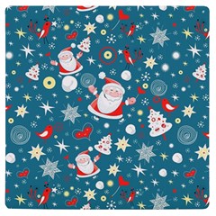 Christmas Pattern, Pattern, Christmas, Santa, Blue Uv Print Square Tile Coaster  by kyorashop23