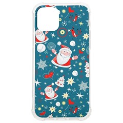 Christmas Pattern, Pattern, Christmas, Santa, Blue Iphone 12/12 Pro Tpu Uv Print Case by kyorashop23