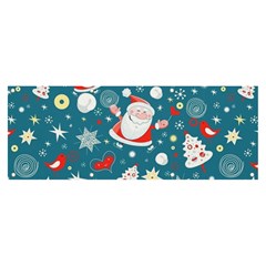 Christmas Pattern, Pattern, Christmas, Santa, Blue Banner and Sign 8  x 3 