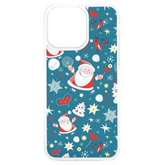 Christmas Pattern, Pattern, Christmas, Santa, Blue iPhone 15 Pro Max TPU UV Print Case