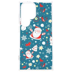 Christmas Pattern, Pattern, Christmas, Santa, Blue Samsung Galaxy S24 Plus 6 7 Inch Tpu Uv Case by kyorashop23