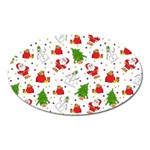 Christmas Pattern, Pattern, Christmas, Trees, Santa Oval Magnet Front