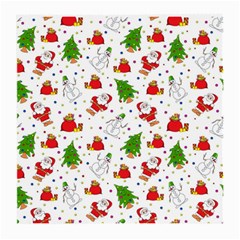 Christmas Pattern, Pattern, Christmas, Trees, Santa Medium Glasses Cloth (2 Sides) by kyorashop23