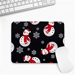 Christmas Texture, Retro Background With Snowmen Small Mousepad by kyorashop23