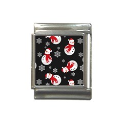 Christmas Texture, Retro Background With Snowmen Italian Charm (13mm) by kyorashop23