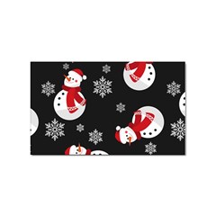 Christmas Texture, Retro Background With Snowmen Sticker Rectangular (10 Pack) by kyorashop23