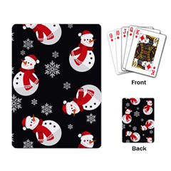 Christmas Texture, Retro Background With Snowmen Playing Cards Single Design (rectangle)