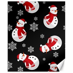 Christmas Texture, Retro Background With Snowmen Canvas 16  X 20  by kyorashop23