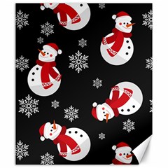 Christmas Texture, Retro Background With Snowmen Canvas 20  X 24  by kyorashop23