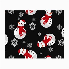 Christmas Texture, Retro Background With Snowmen Small Glasses Cloth (2 Sides) by kyorashop23