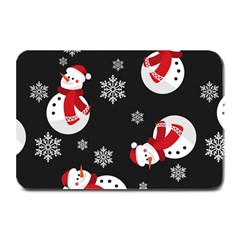 Christmas Texture, Retro Background With Snowmen Plate Mats by kyorashop23