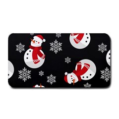 Christmas Texture, Retro Background With Snowmen Medium Bar Mat by kyorashop23