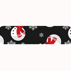 Christmas Texture, Retro Background With Snowmen Large Bar Mat by kyorashop23