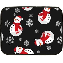 Christmas Texture, Retro Background With Snowmen Fleece Blanket (mini) by kyorashop23